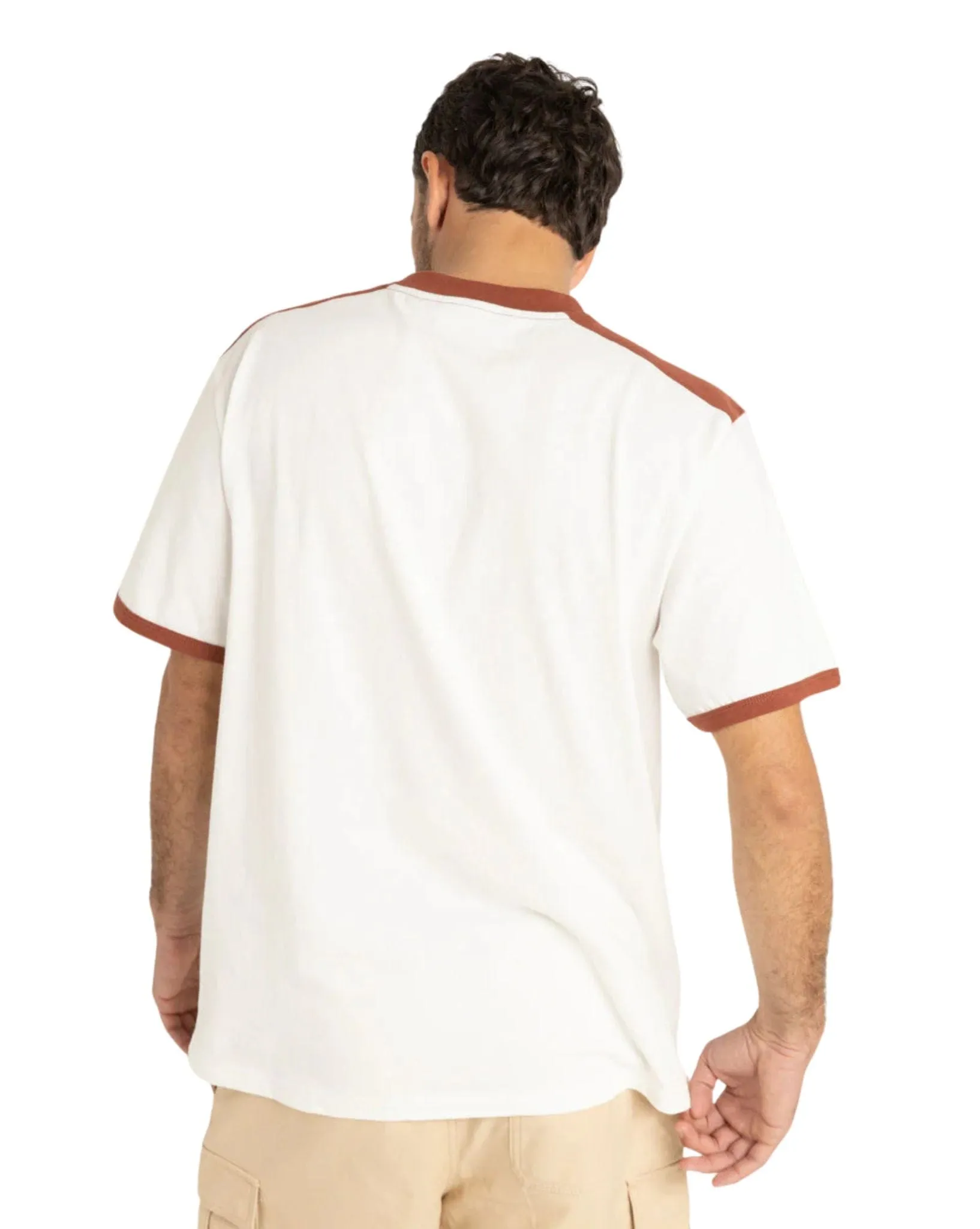 Mens Ringer Ss T-Shirt - Rust