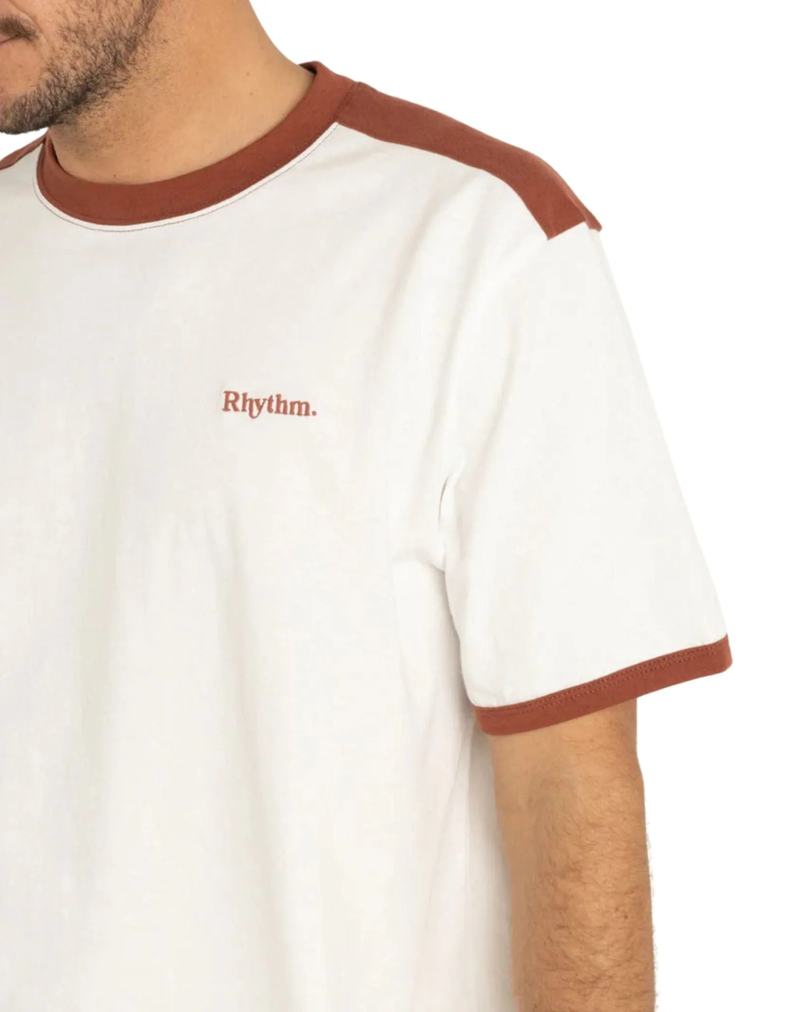 Mens Ringer Ss T-Shirt - Rust