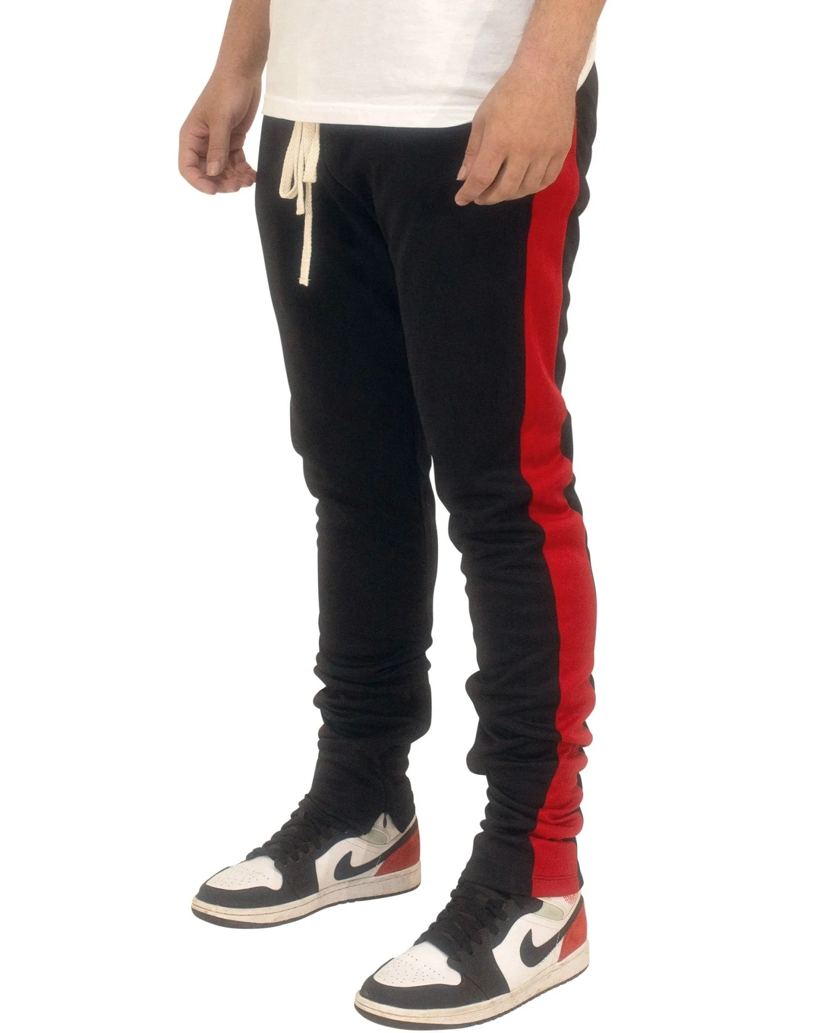 Men's Two-Tone Athletic Track Pants – Slim Fit Joggers with Side Stripes