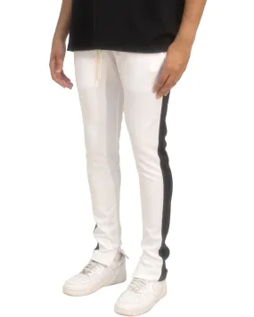 Men's Two-Tone Athletic Track Pants – Slim Fit Joggers with Side Stripes