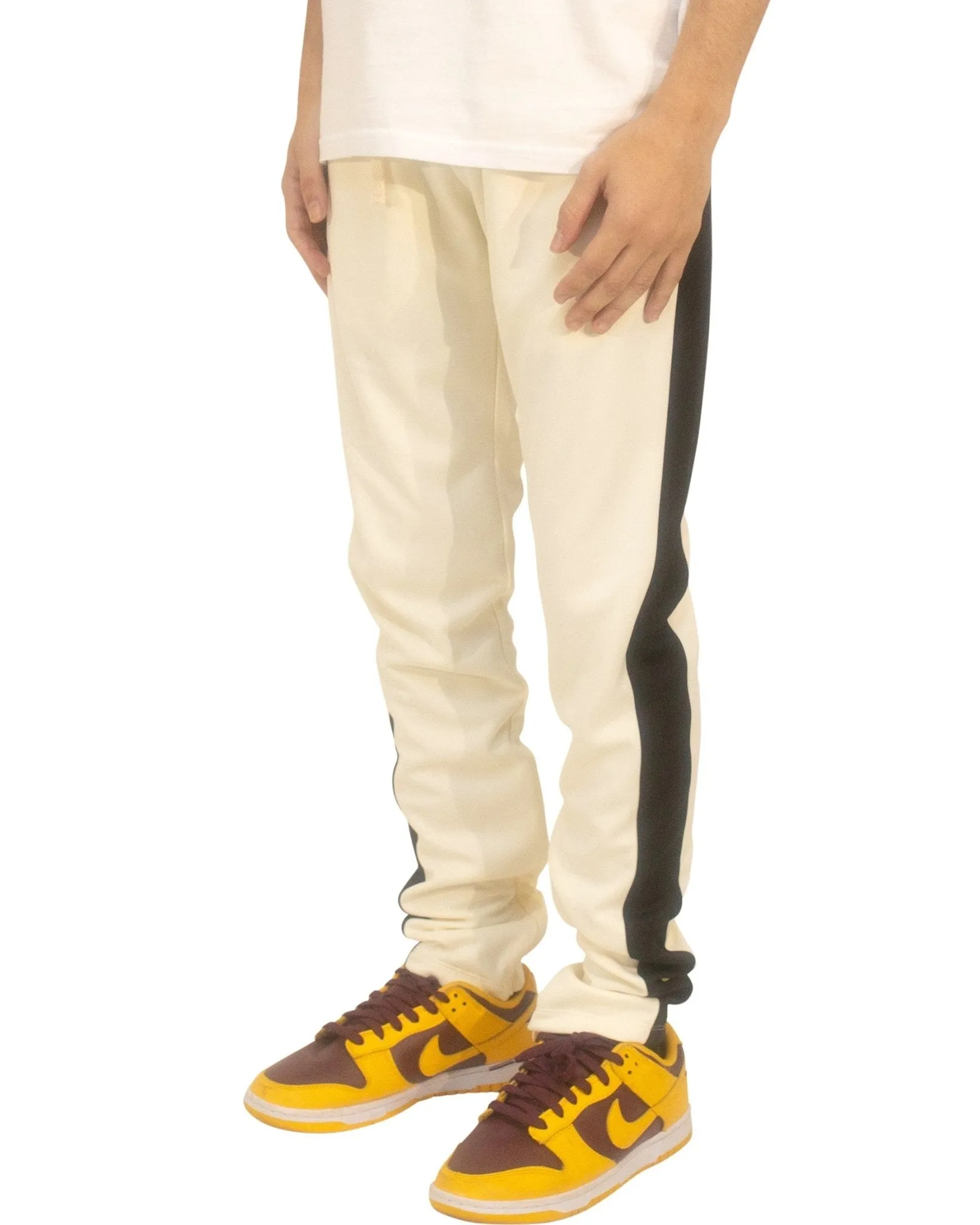 Men's Two-Tone Athletic Track Pants – Slim Fit Joggers with Side Stripes