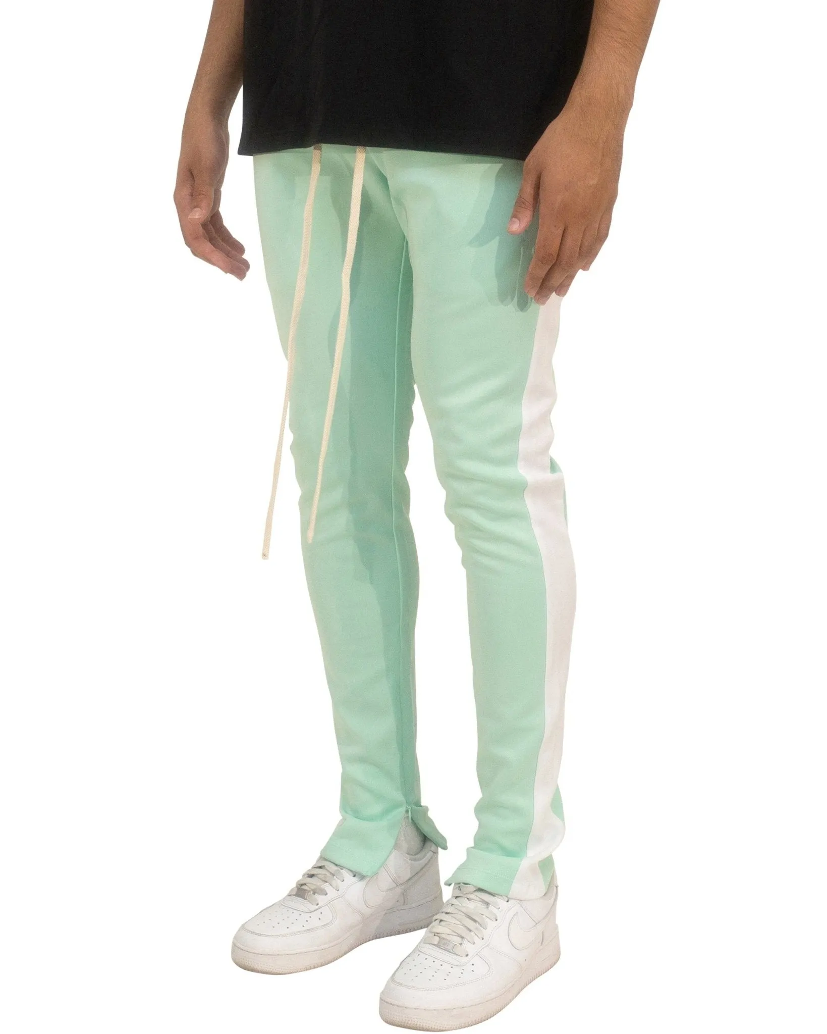 Men's Two-Tone Athletic Track Pants – Slim Fit Joggers with Side Stripes