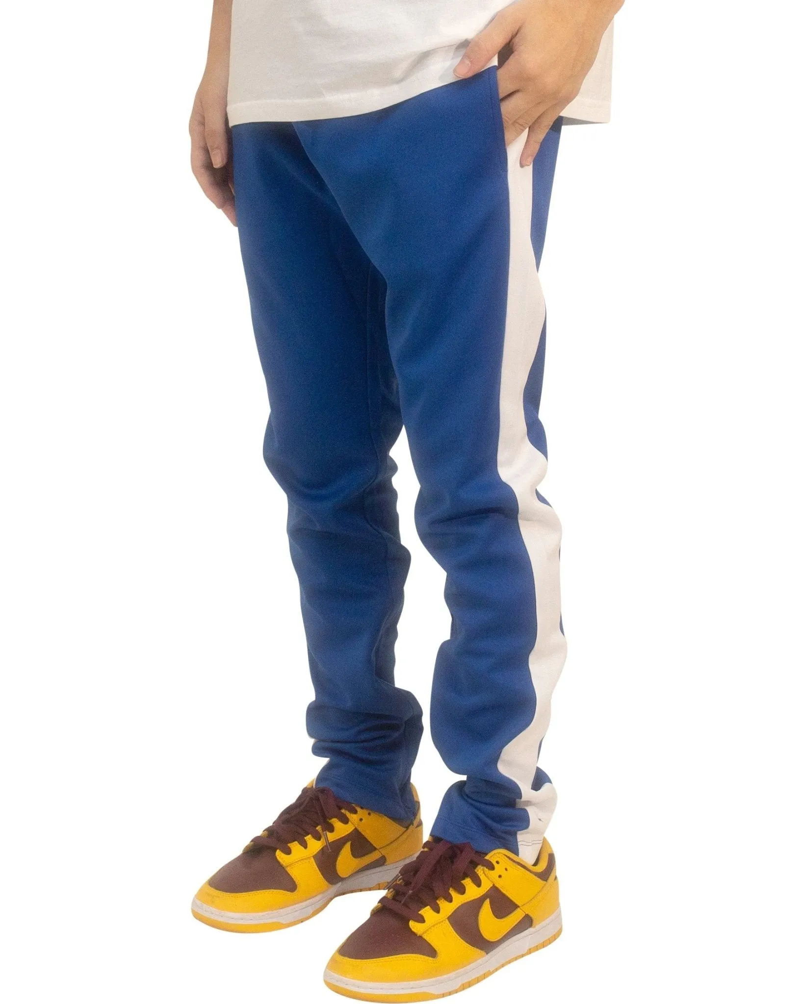 Men's Two-Tone Athletic Track Pants – Slim Fit Joggers with Side Stripes