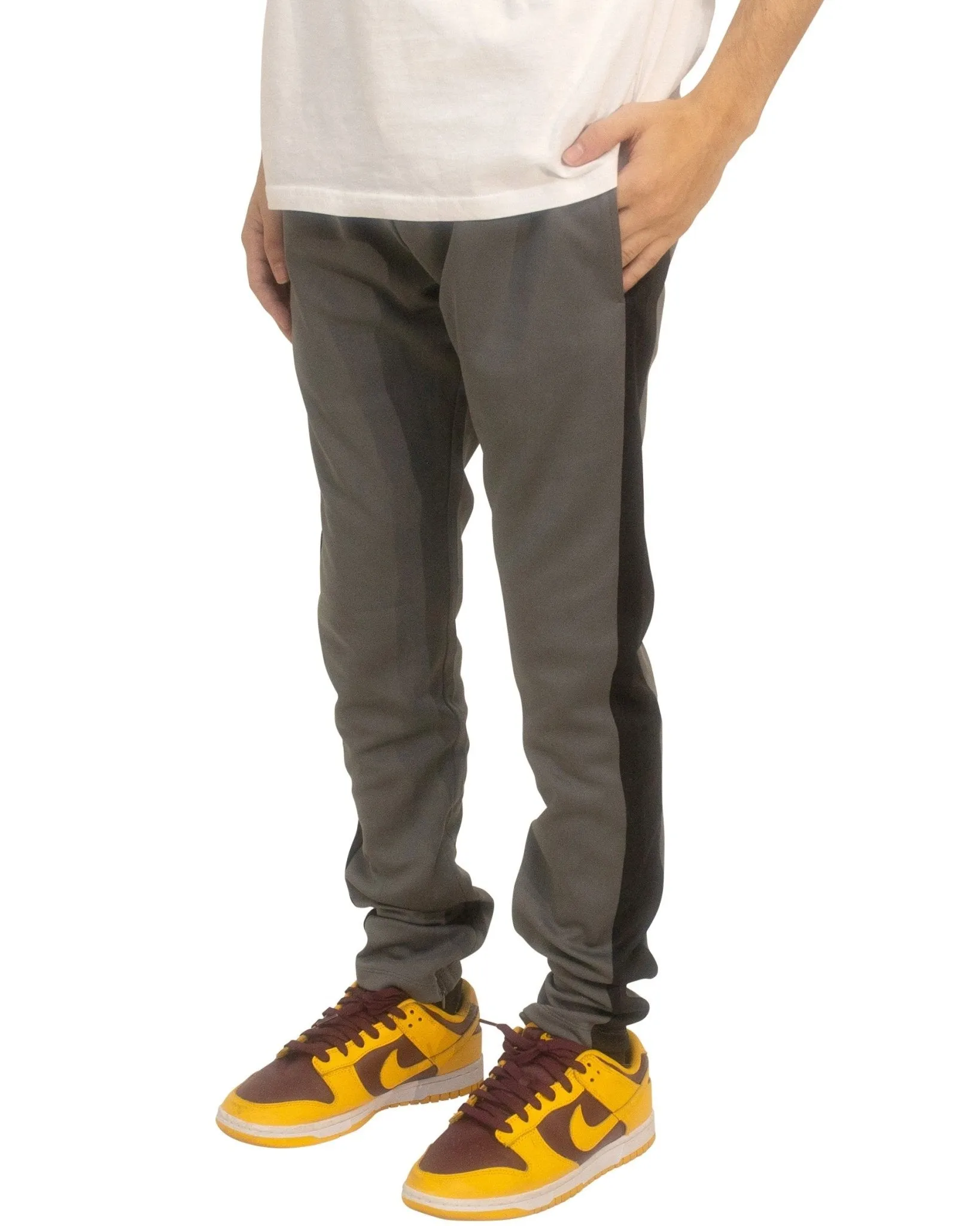 Men's Two-Tone Athletic Track Pants – Slim Fit Joggers with Side Stripes