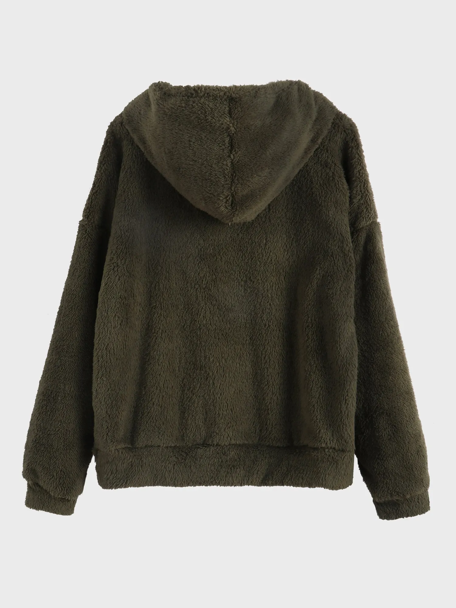Midsize Casual Loose Fleece Long Sleeve Hooded Sweatshirt