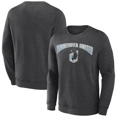 MLS Minnesota United FC Men's Offside Gray Crew Neck Fleece Sweatshirt