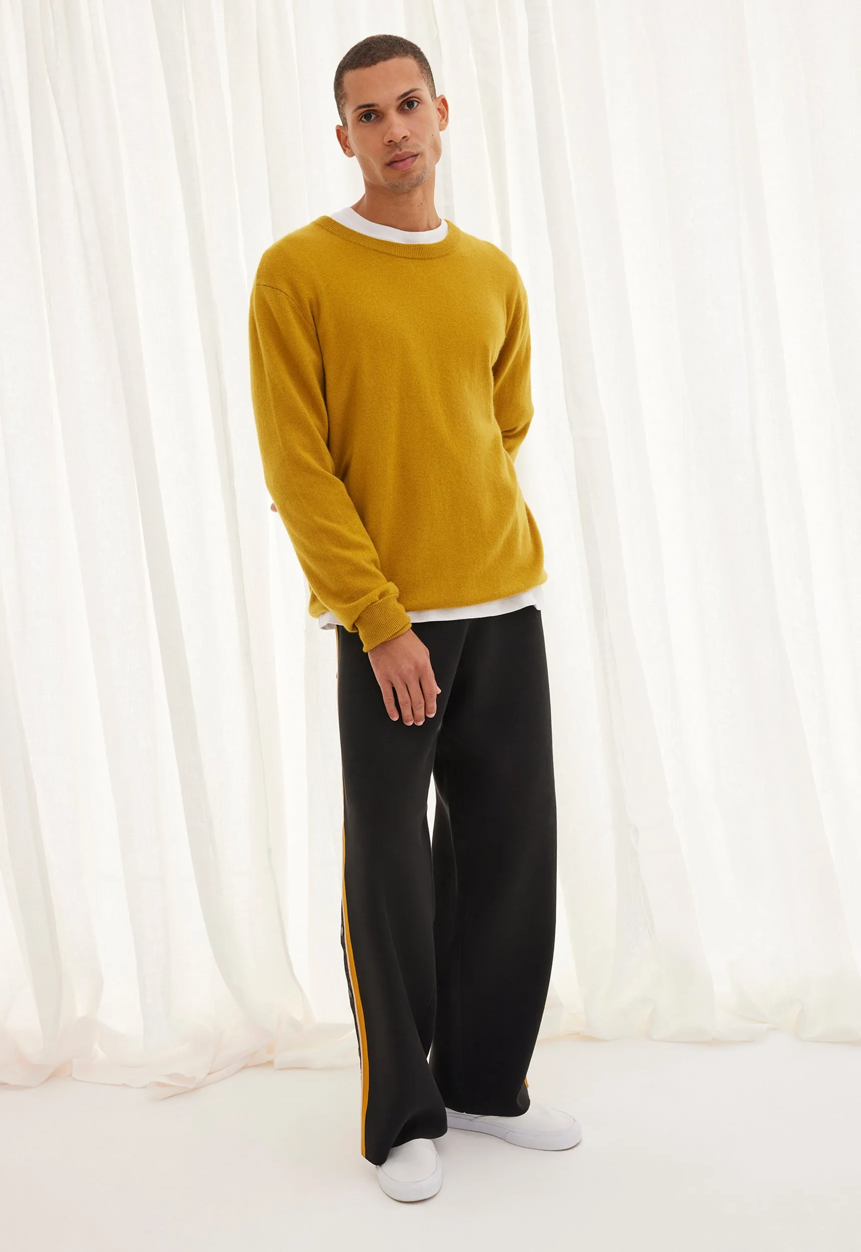 NAGNATA Side Snap Track Pant - Black/Turmeric