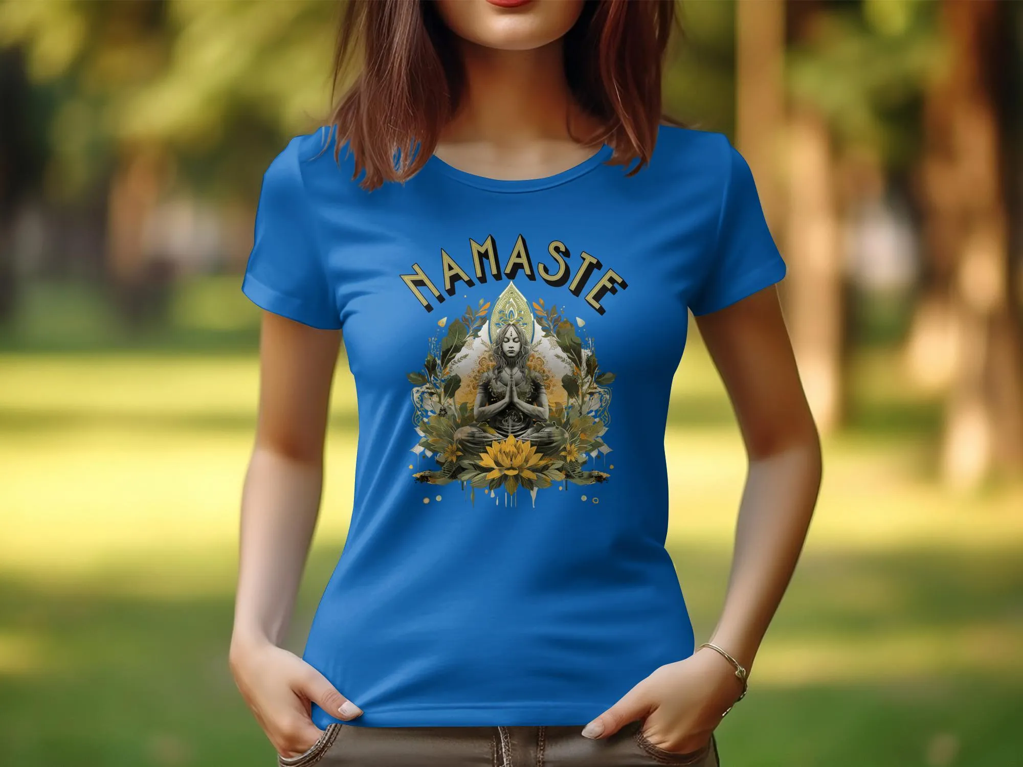 Namaste Yoga Design T Shirt for Women, Zen Tee, Mindfulness Top, Meditation Shirt for Ladies, Peaceful Yoga Graphic Tee #6