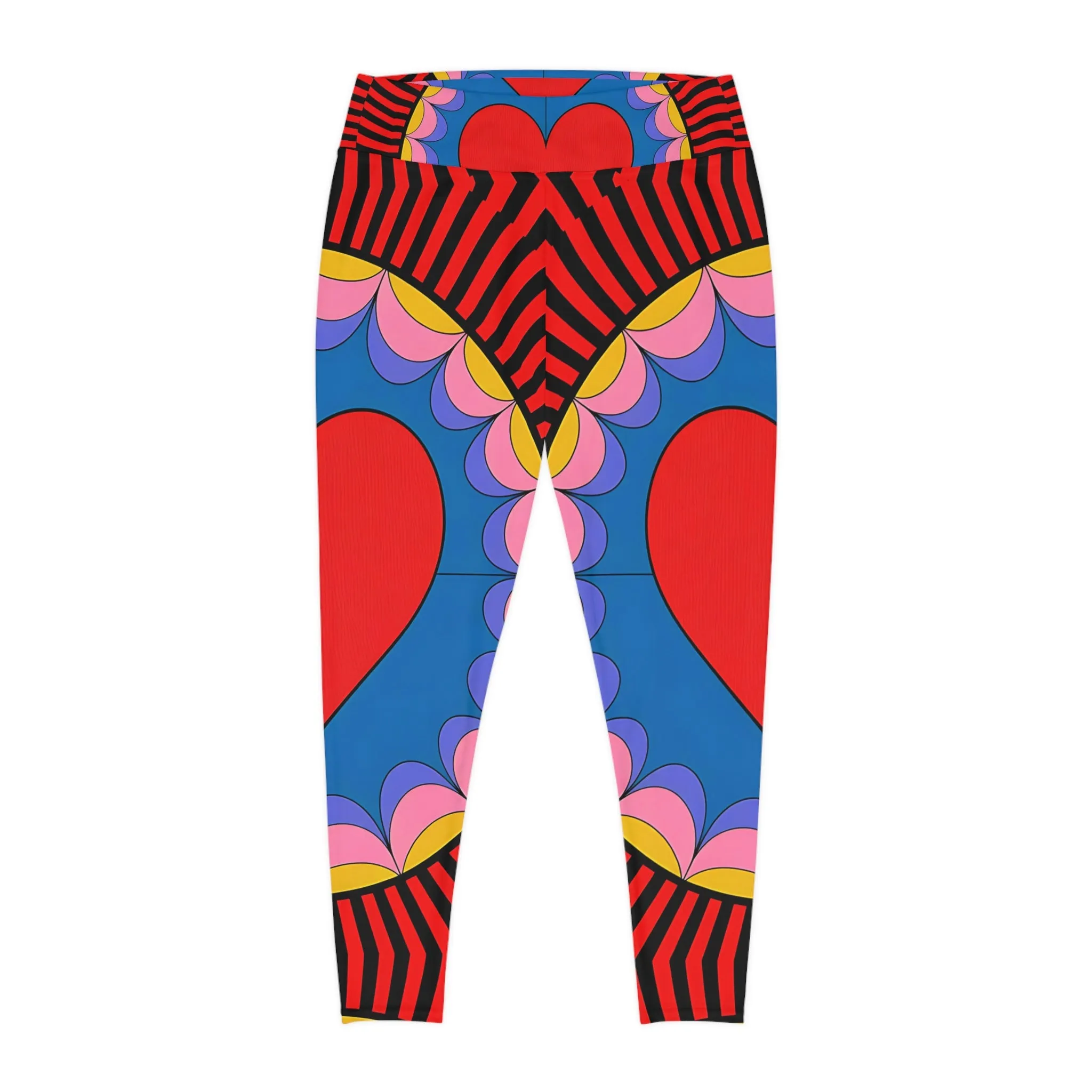 New Custom design Heart Print Plus Size Leggings - Stylish & Comfortable Activewear