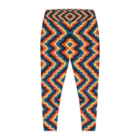 New Custom design Plus Size Leggings - Colorful Retro Pattern for Active Comfort