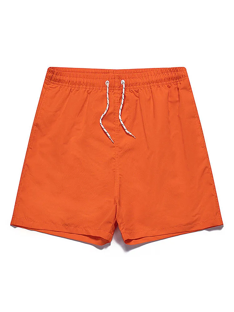 Palm Tree Orange Background Print Oversize T-Shirt & Swim Shorts