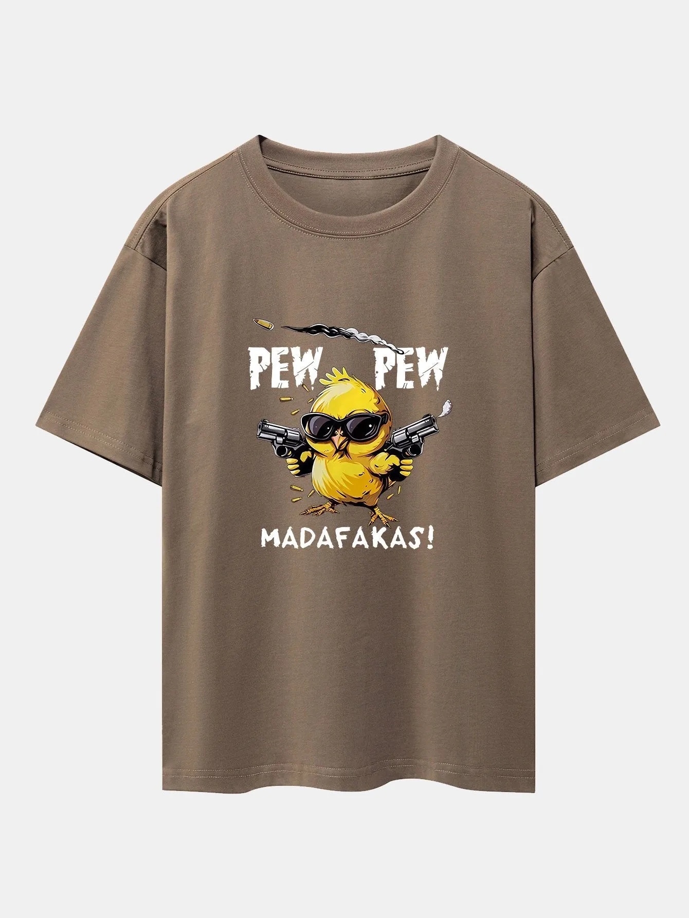 PEW PEW MADAFAKAS Chicken Print Drop Shoulder Oversize T-Shirt
