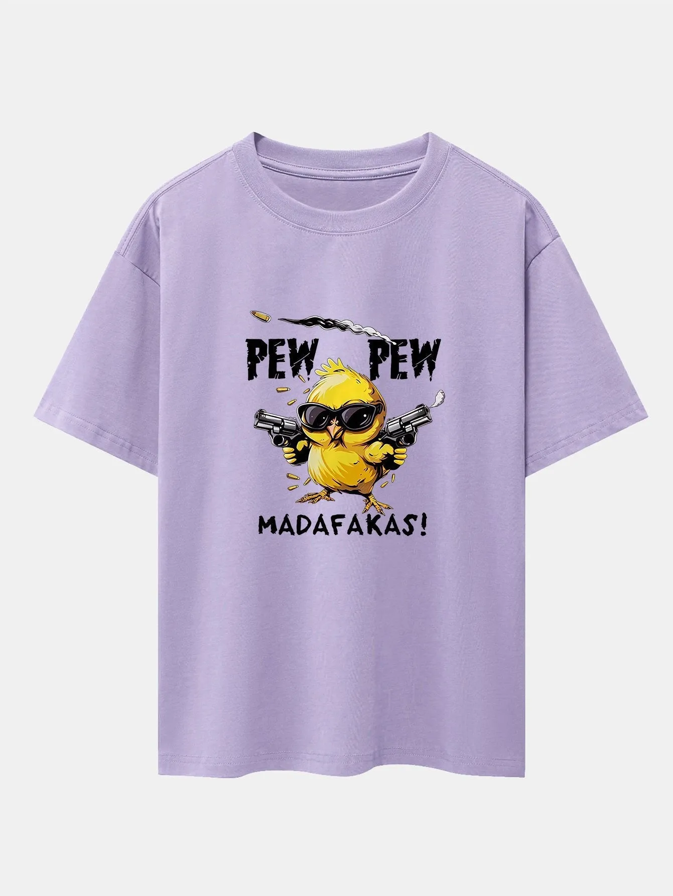 PEW PEW MADAFAKAS Chicken Print Drop Shoulder Oversize T-Shirt