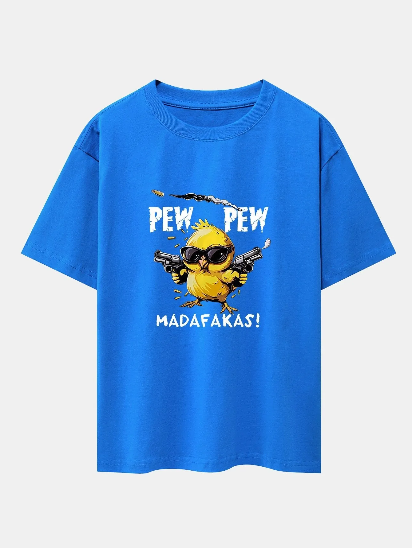 PEW PEW MADAFAKAS Chicken Print Drop Shoulder Oversize T-Shirt