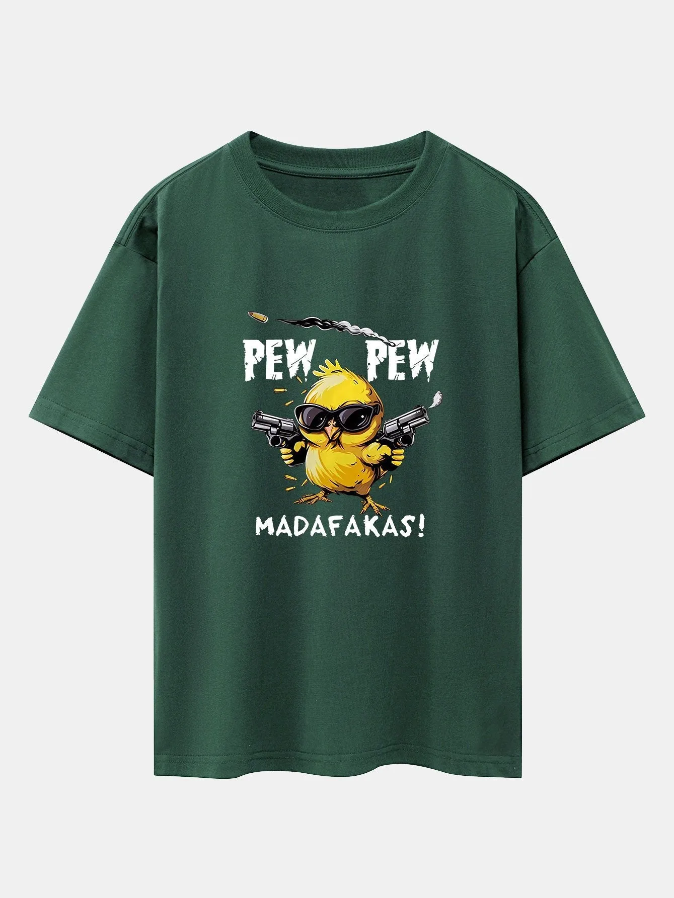PEW PEW MADAFAKAS Chicken Print Drop Shoulder Oversize T-Shirt