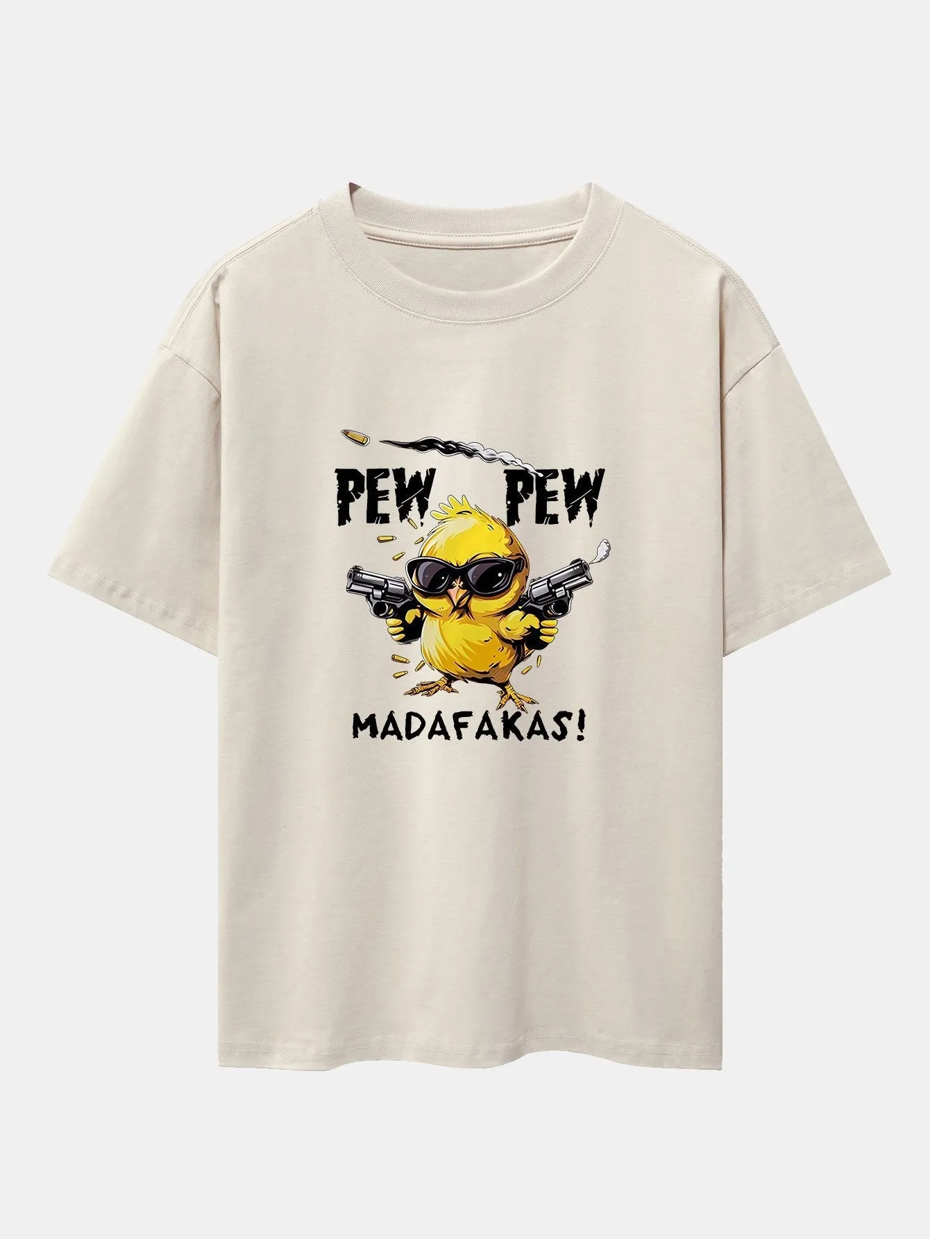 PEW PEW MADAFAKAS Chicken Print Drop Shoulder Oversize T-Shirt