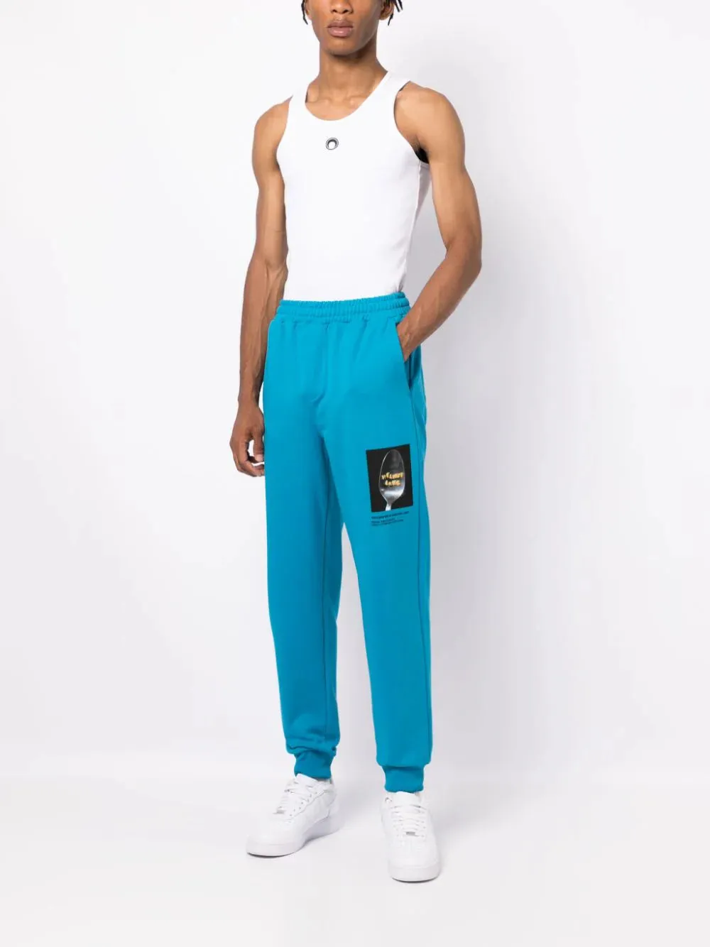 Photographic-Print Cotton Track Pants