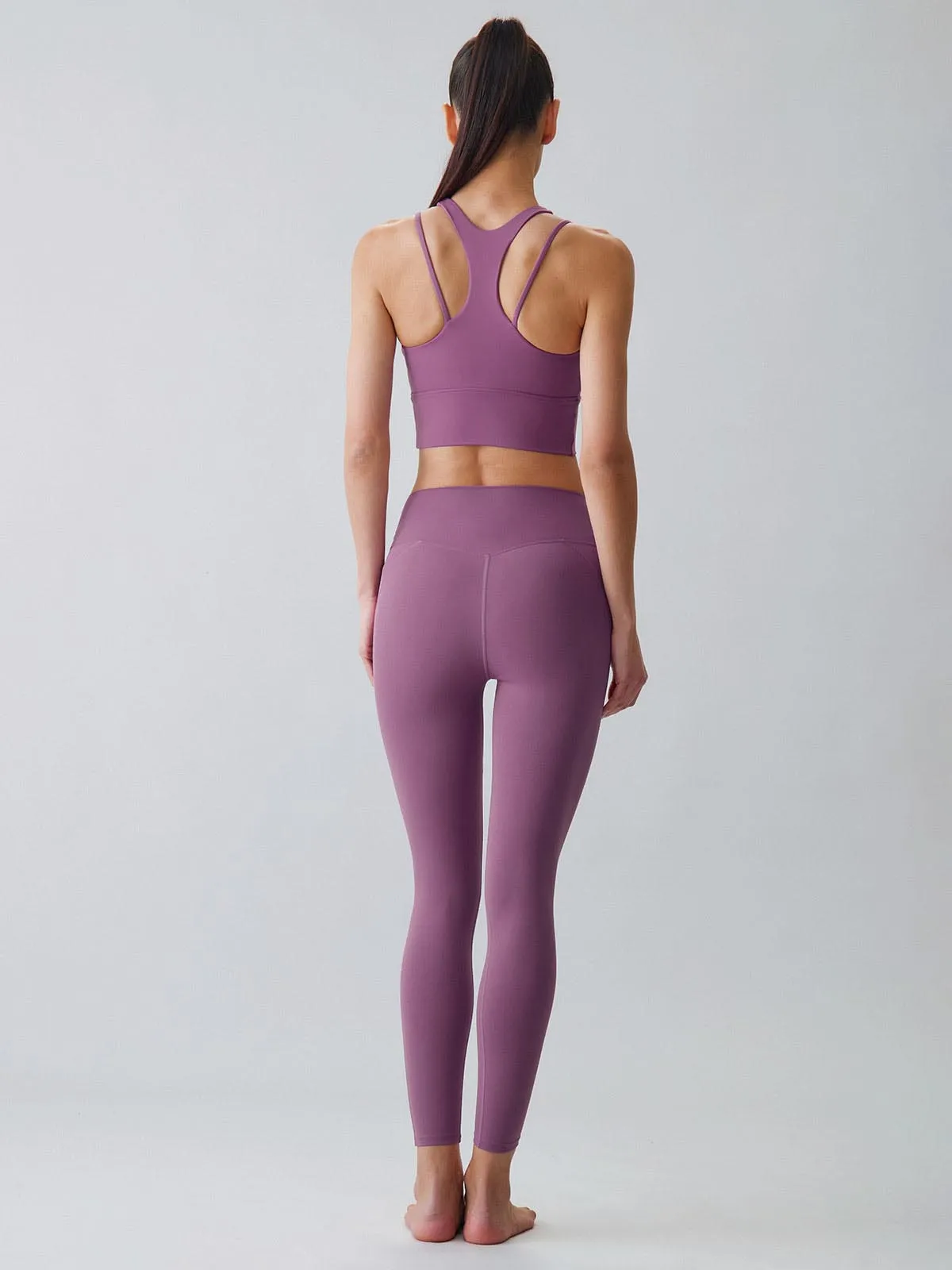 Purple Round Neck Sports Bra - Light Support