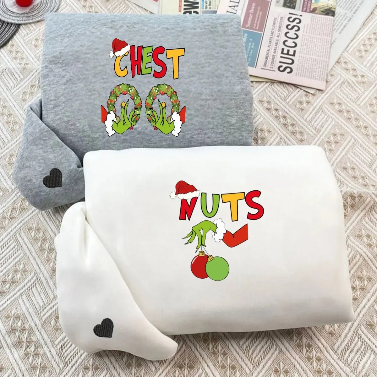 "Chest Nuts" Couple Sweatshirts - Personalized Matching Hoodies For Couples