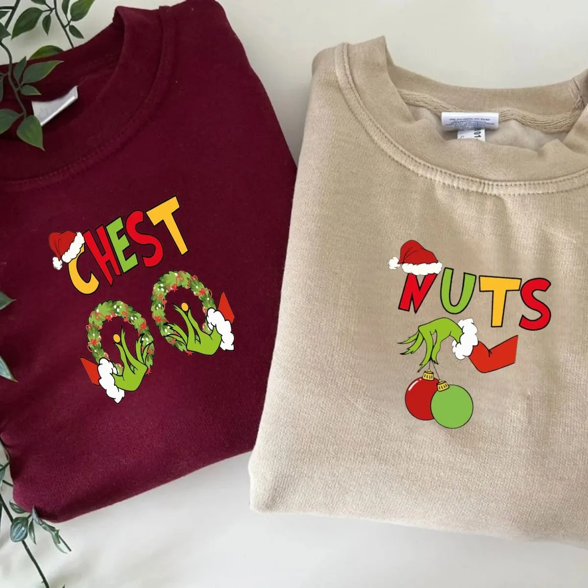 "Chest Nuts" Couple Sweatshirts - Personalized Matching Hoodies For Couples