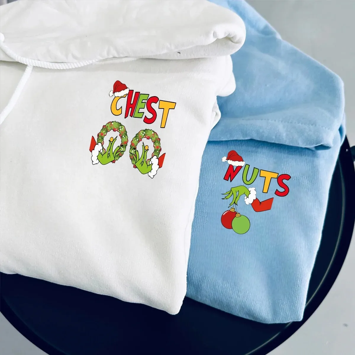 "Chest Nuts" Couple Sweatshirts - Personalized Matching Hoodies For Couples