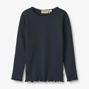 Rib T-Shirt L/S Reese - navy