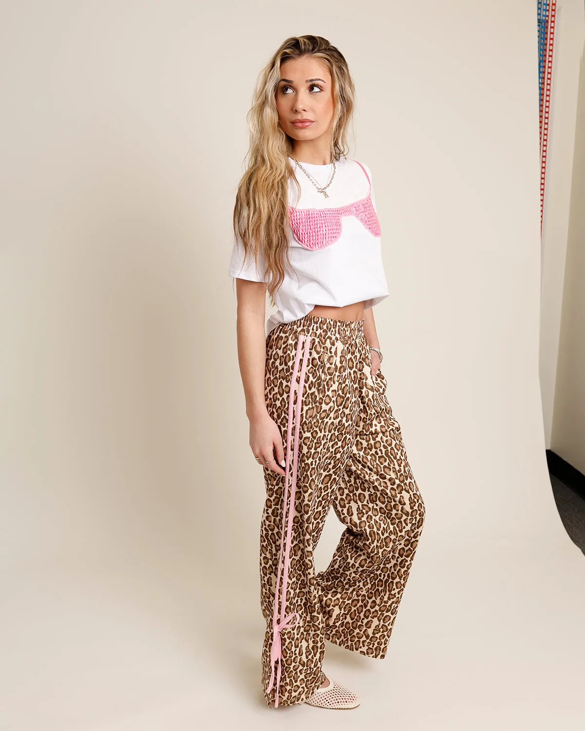 ROAM LEOPARD PRINT TRACK PANTS