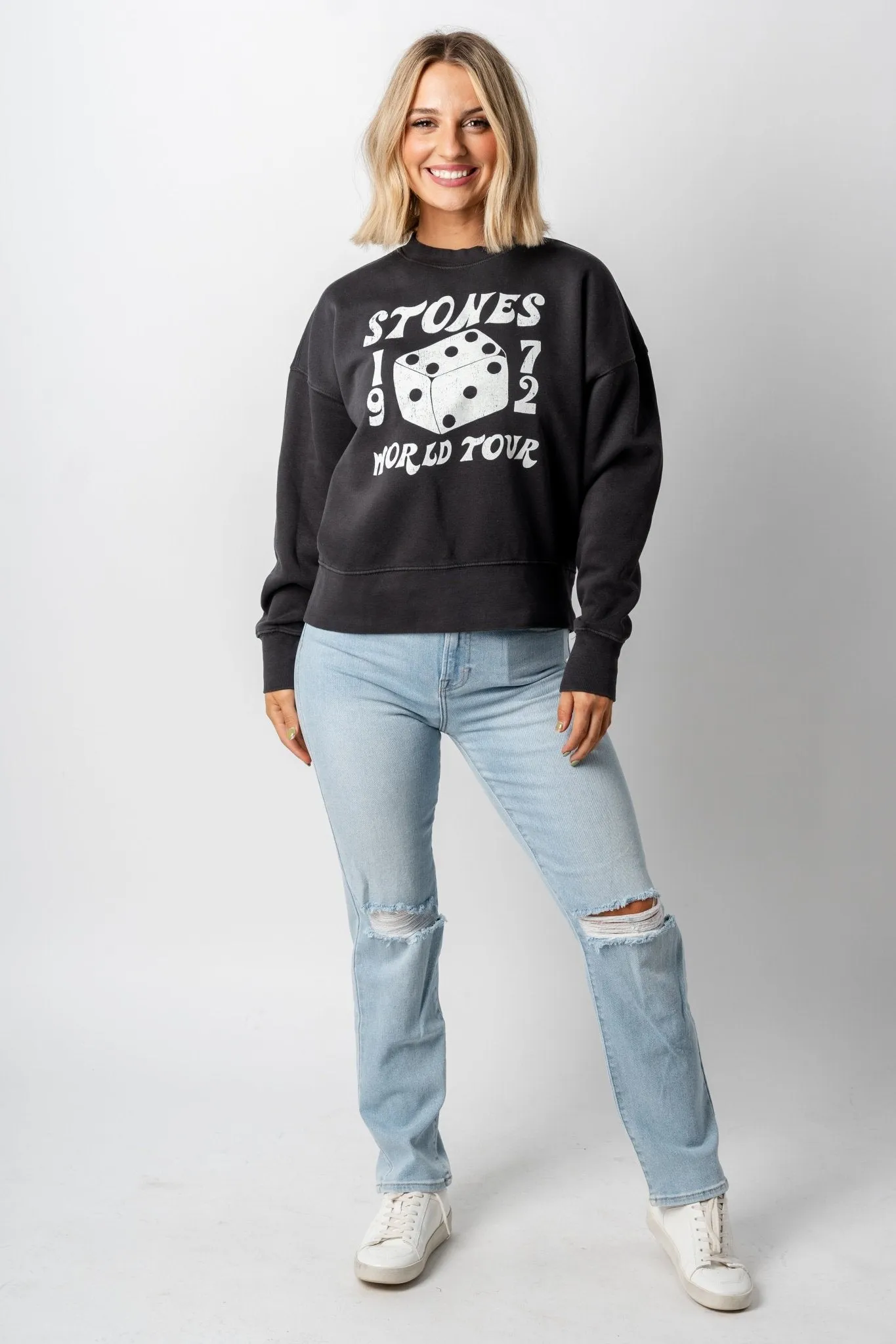 Rolling Stones dice sweatshirt smoke