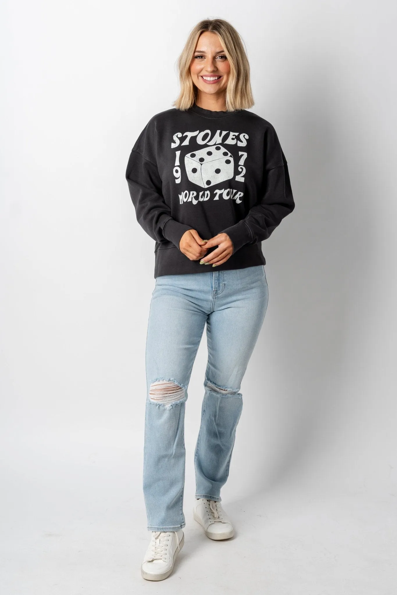 Rolling Stones dice sweatshirt smoke