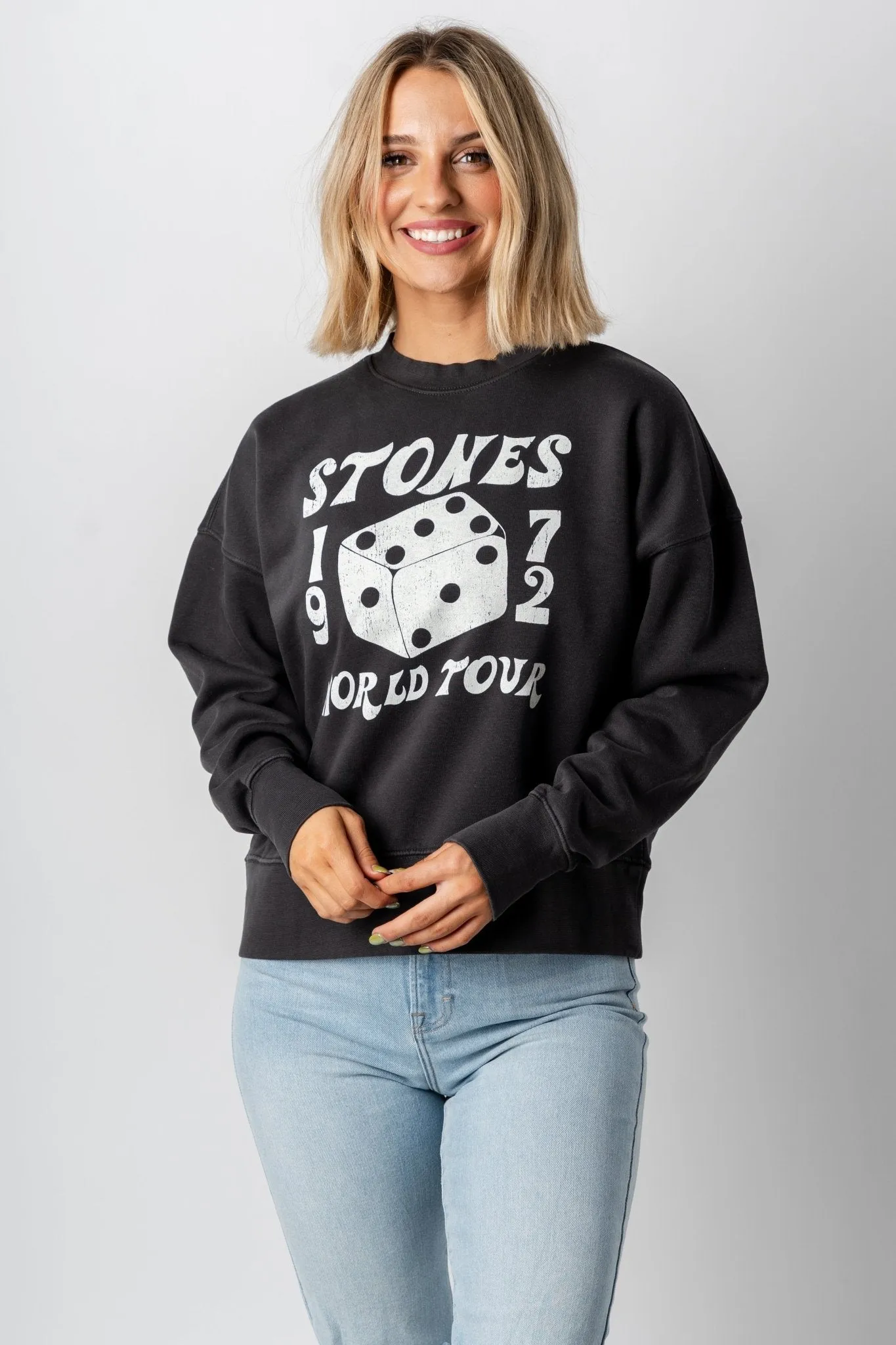 Rolling Stones dice sweatshirt smoke