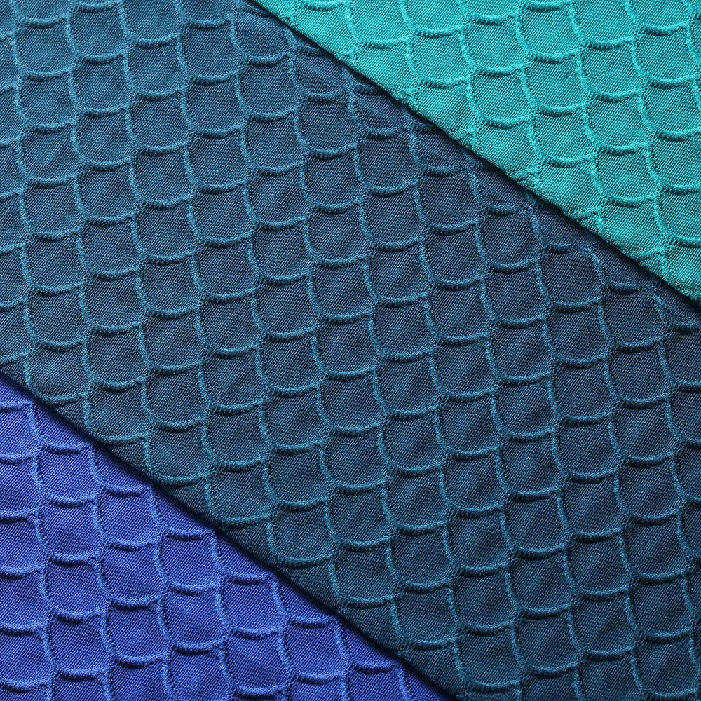 Royal Blue Scallop TikTok Nylon Spandex Fabric