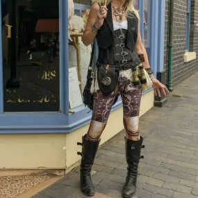 Steampunk printed leggings
