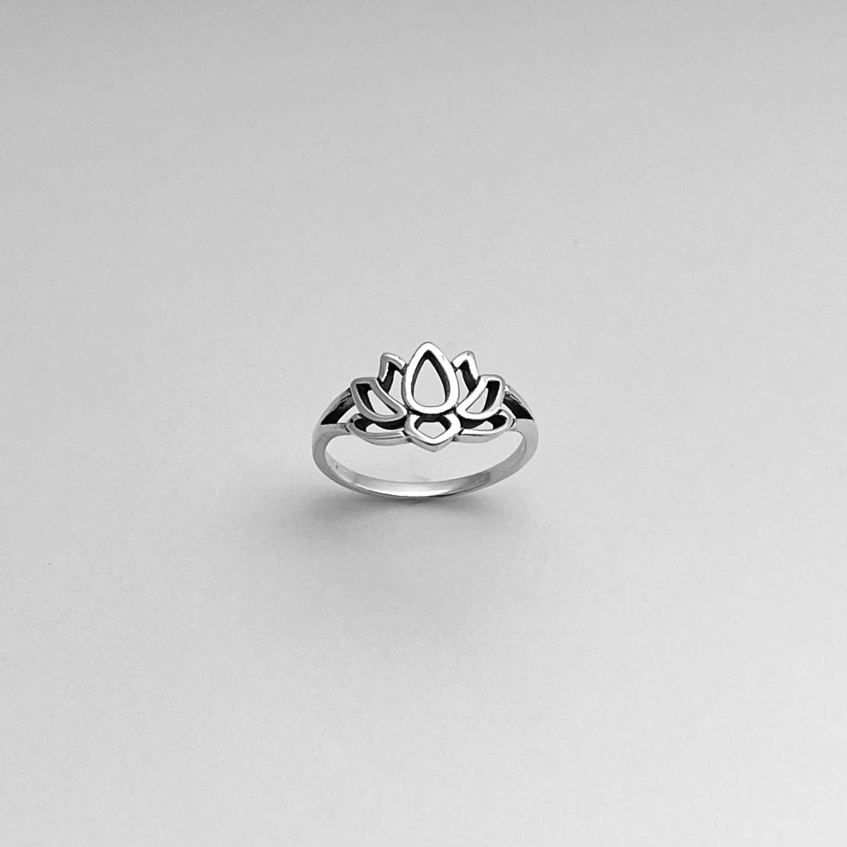 Sterling Silver Lotus Flower Ring, Lotus Ring, Yoga Ring, Silver Rings