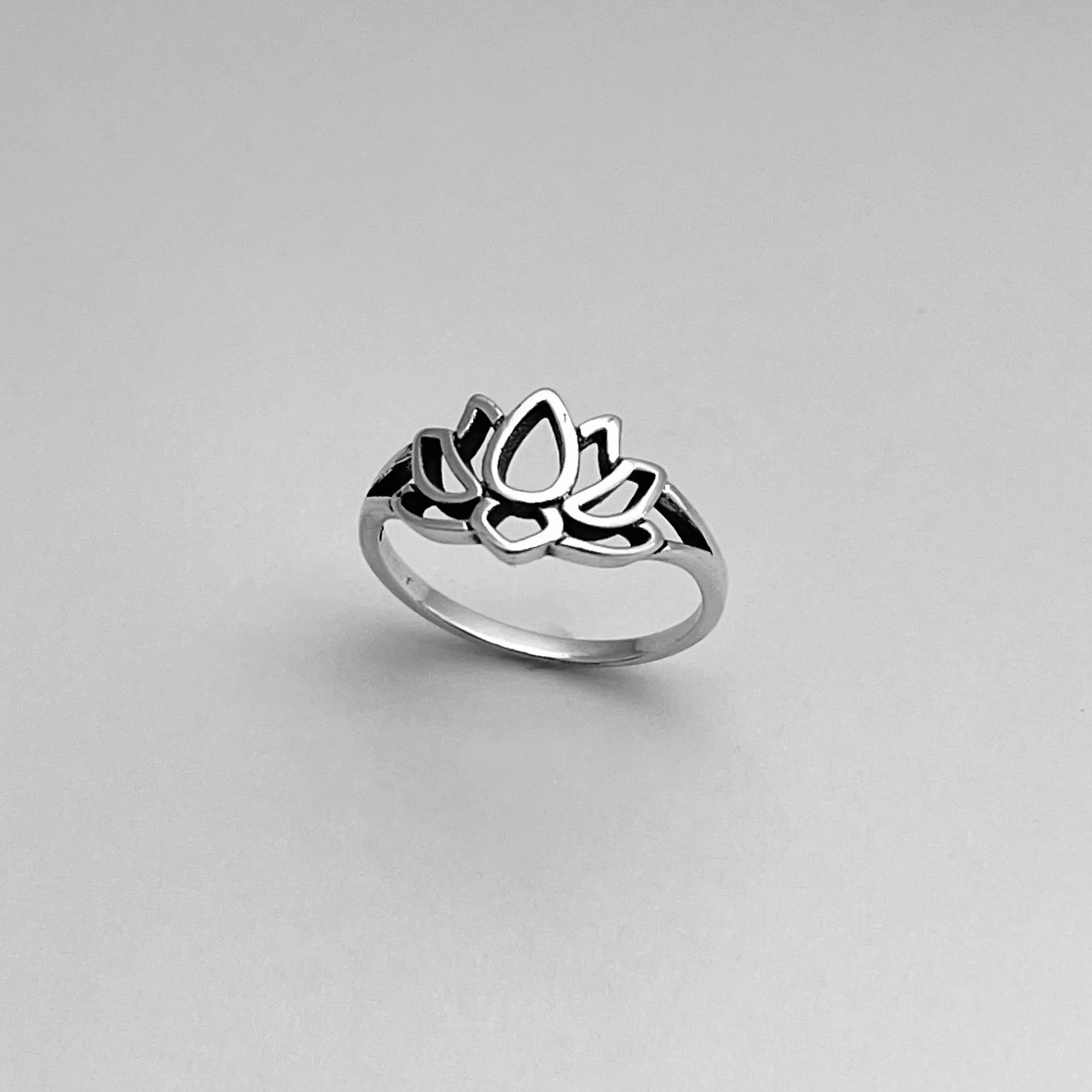 Sterling Silver Lotus Flower Ring, Lotus Ring, Yoga Ring, Silver Rings