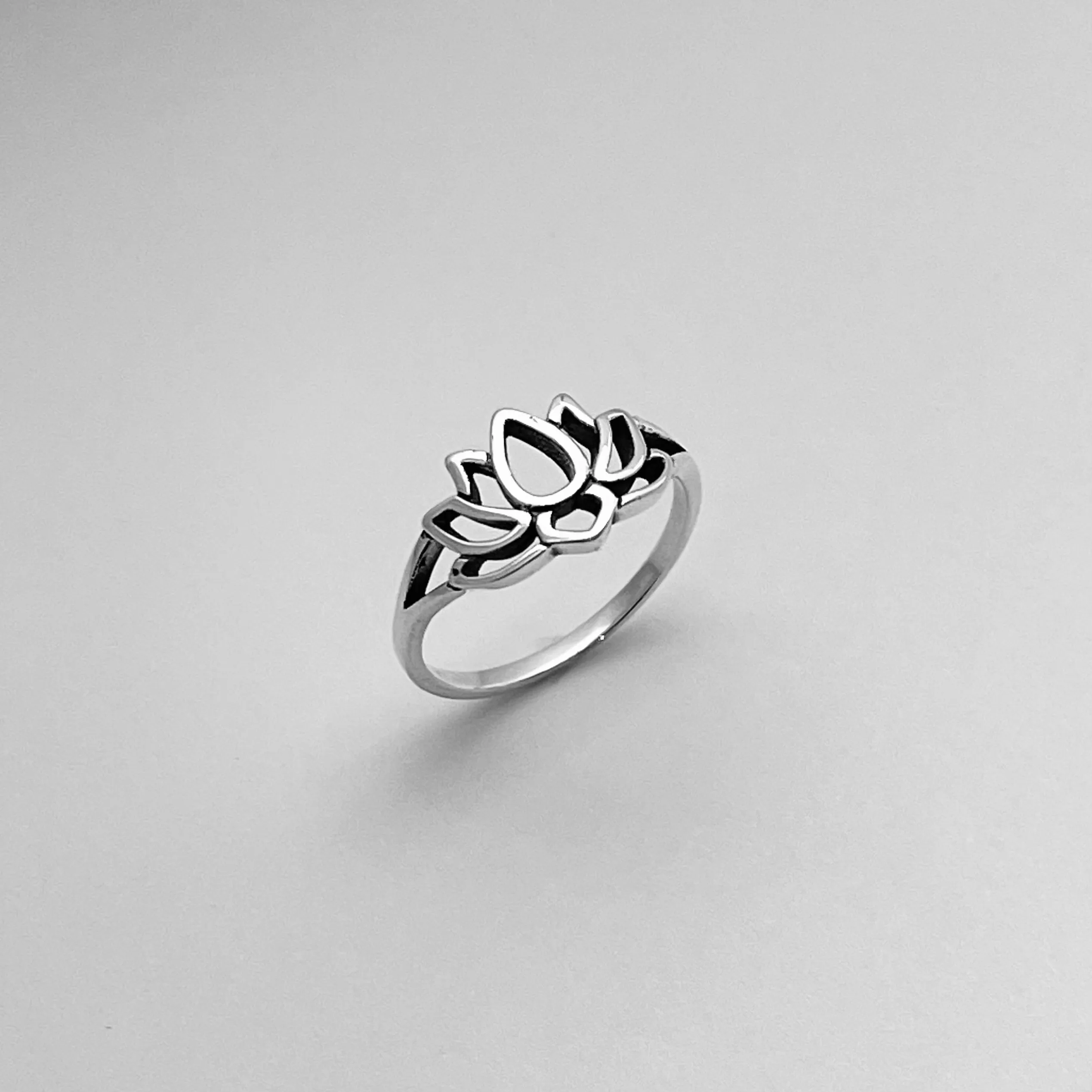Sterling Silver Lotus Flower Ring, Lotus Ring, Yoga Ring, Silver Rings
