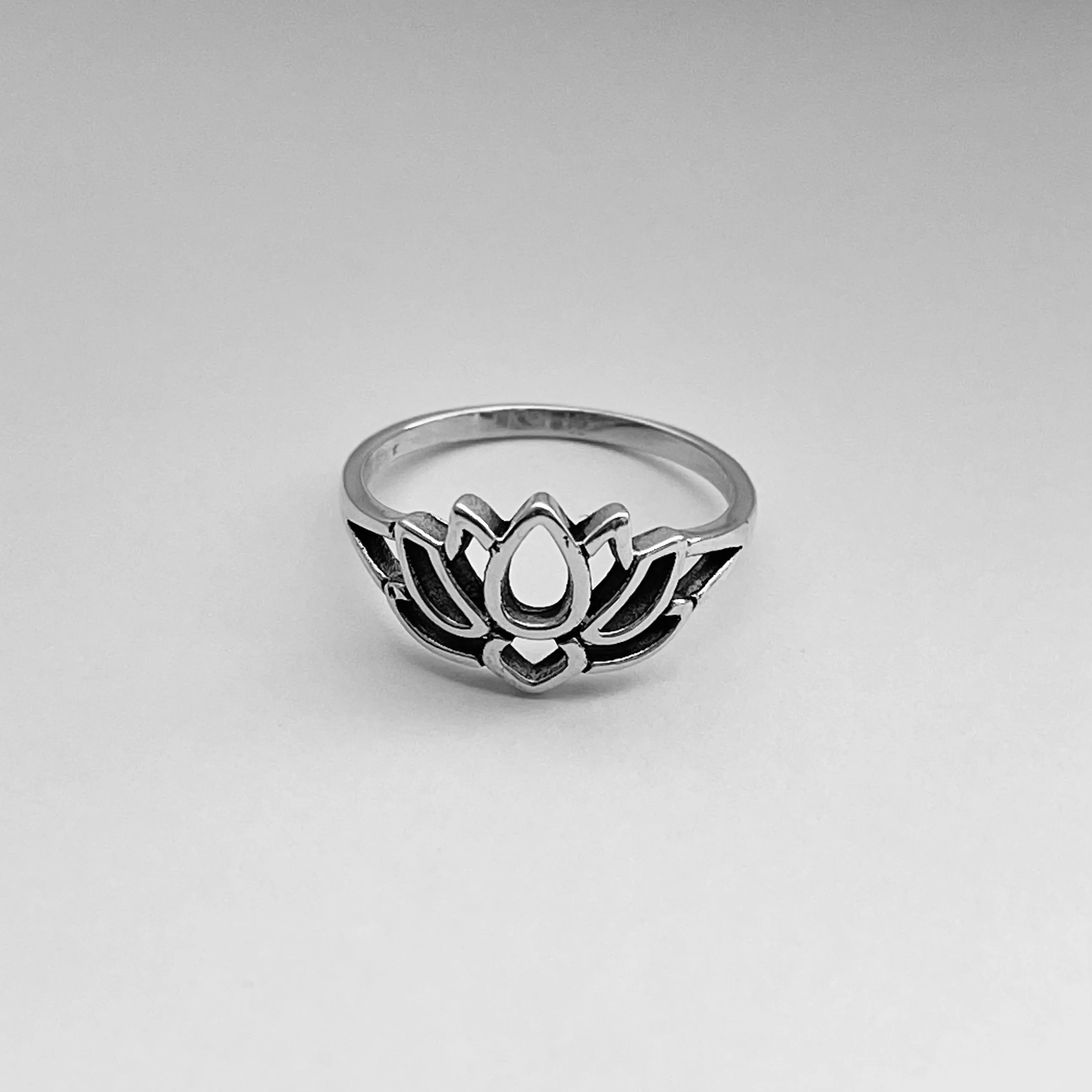 Sterling Silver Lotus Flower Ring, Lotus Ring, Yoga Ring, Silver Rings