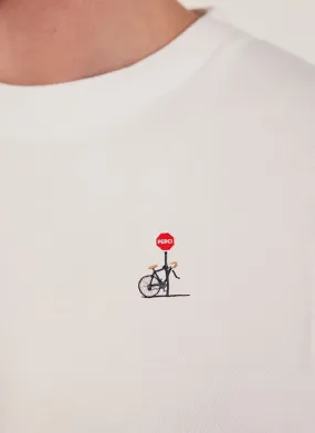 Stolen Wheel Auxiliary T Shirt | Embroidered Organic Cotton | White