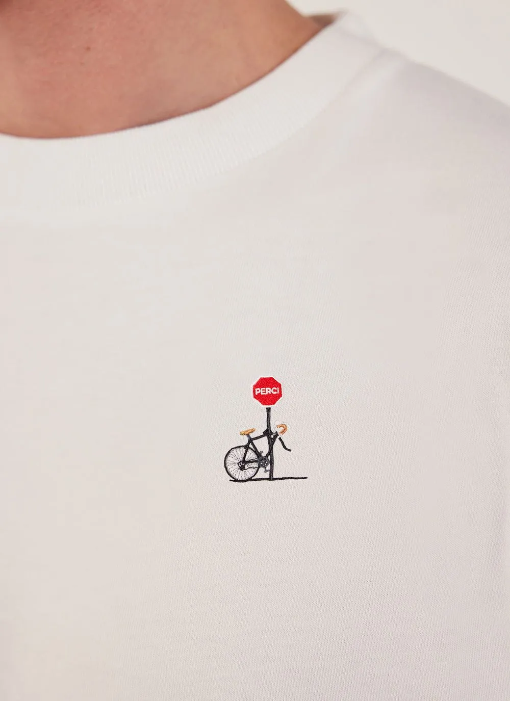 Stolen Wheel Auxiliary T Shirt | Embroidered Organic Cotton | White