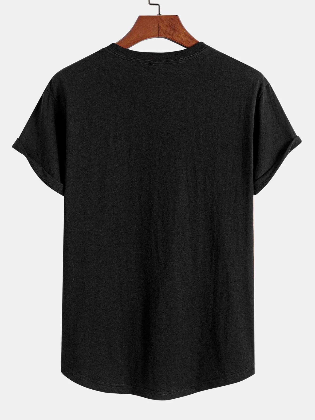 Stripe New York Print Cotton Arc Hem T-Shirt