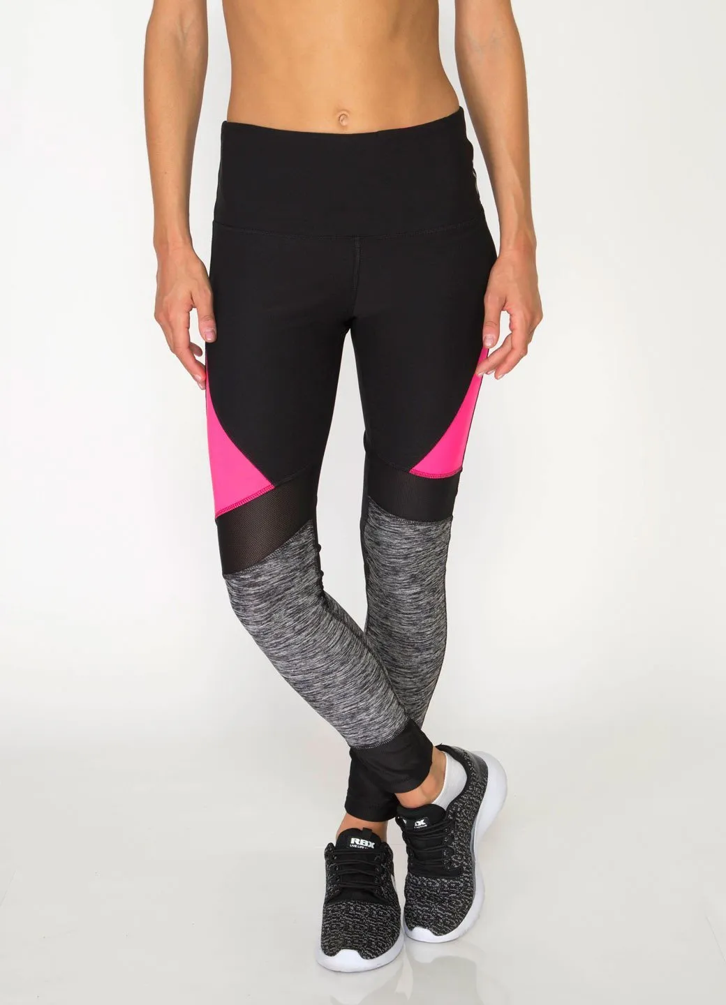 Studio Spliced Colorblock Leggings with Mesh Inserts