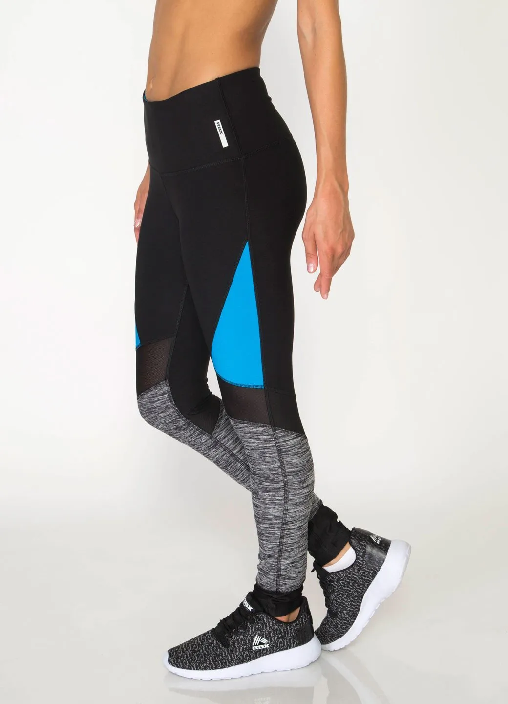 Studio Spliced Colorblock Leggings with Mesh Inserts