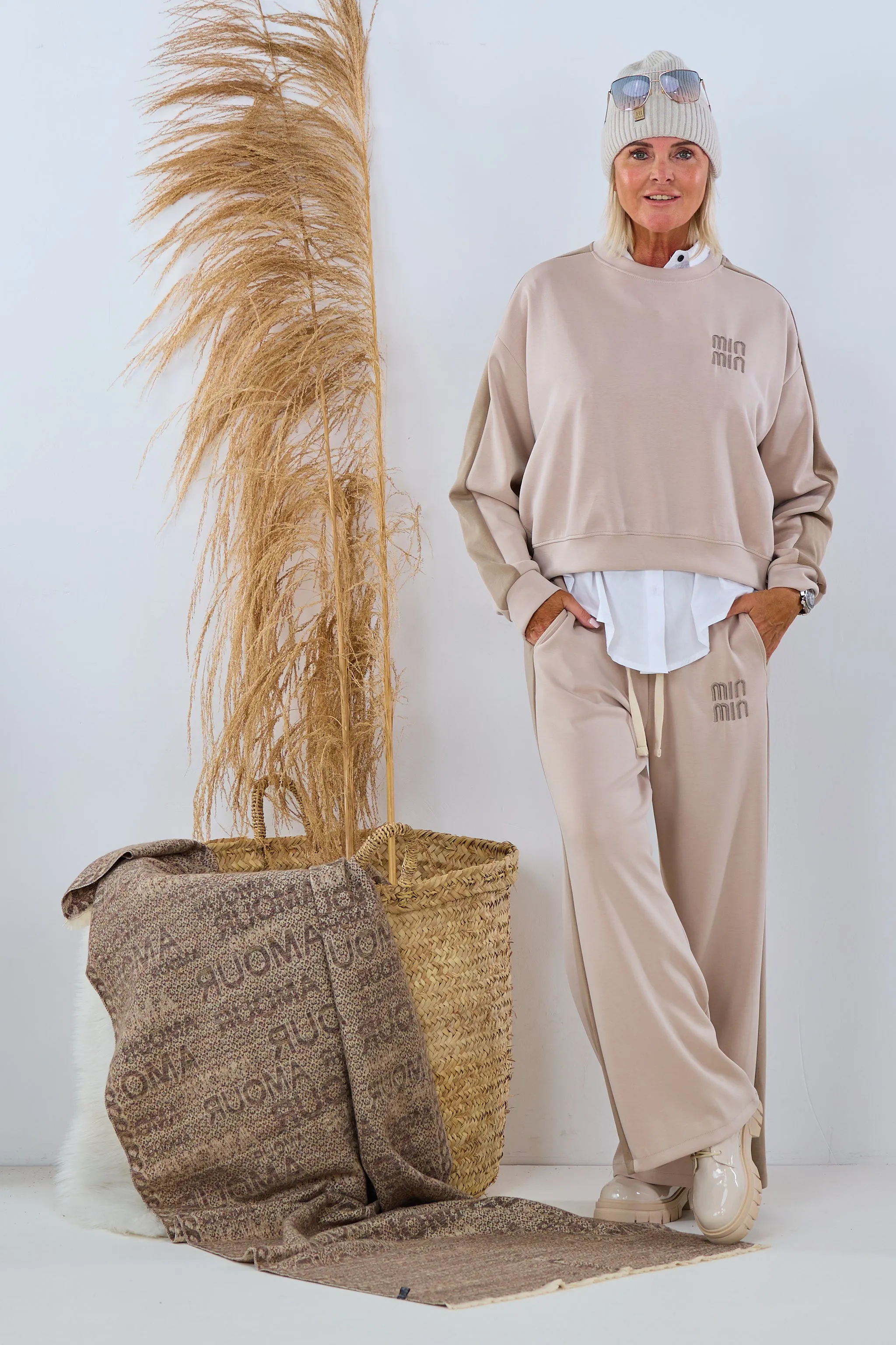 Sweaty bicolor, beige-taupe