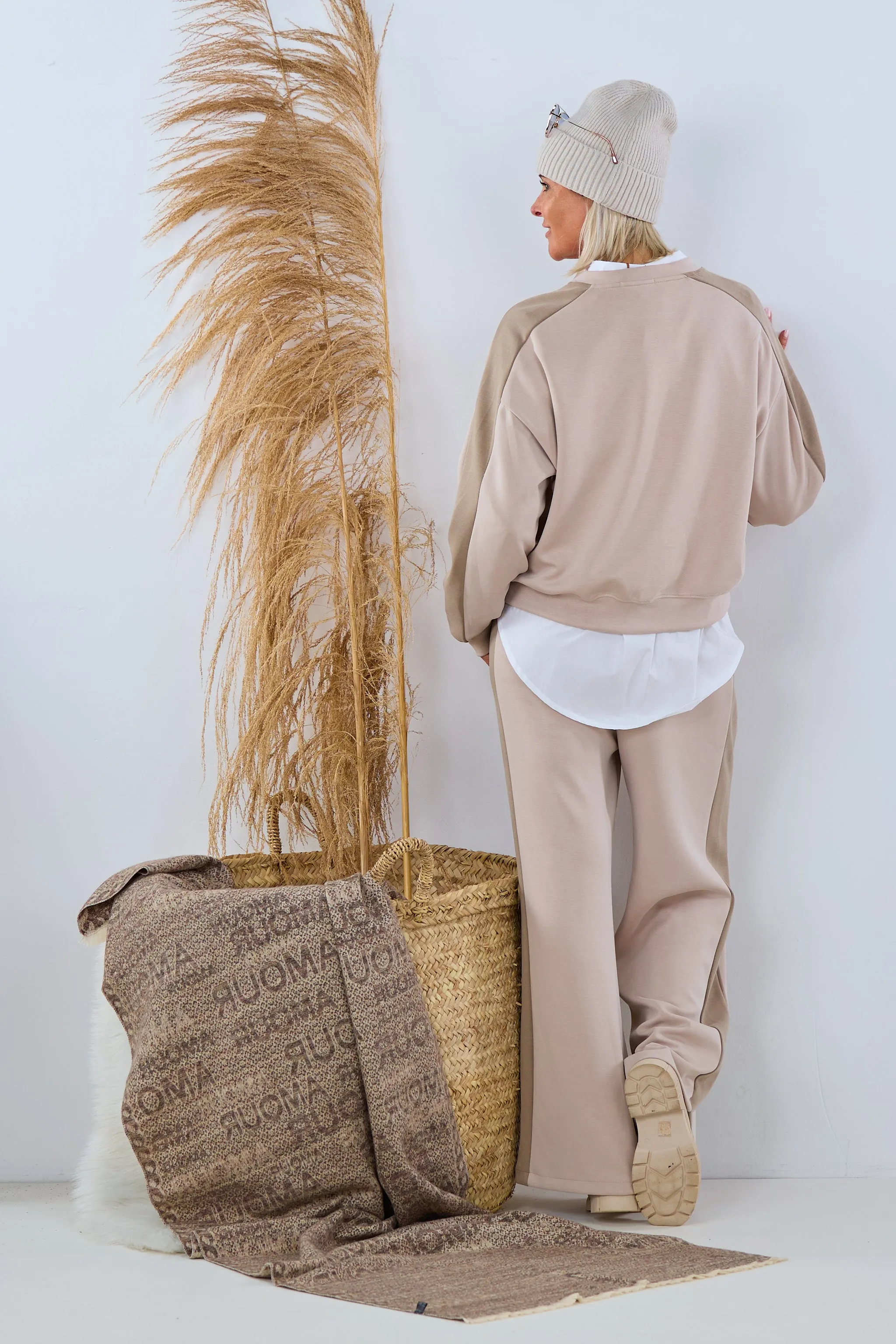 Sweaty bicolor, beige-taupe