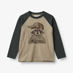 T-Shirt Raccoon - beige stone