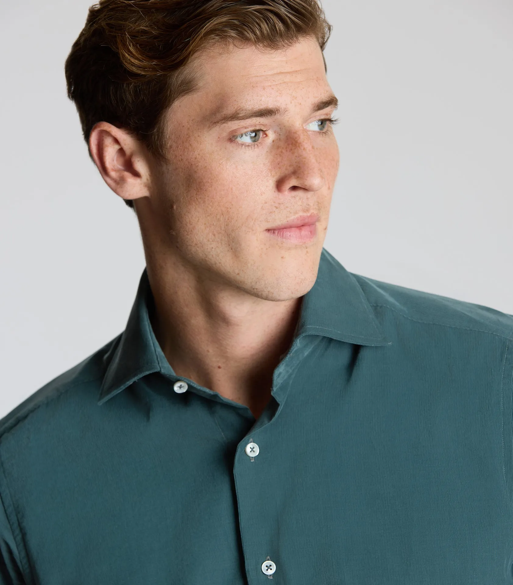 Teal Cotton Cord Shirt