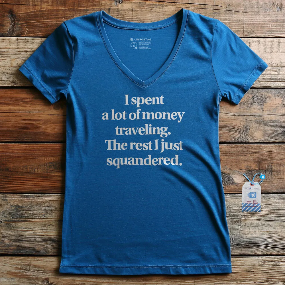 Travel Squandered - Women's V-Neck T-Shirt
