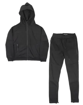 TRUE BORN TRACK JACKET & PANTS SET BLACK - TF404-TF401