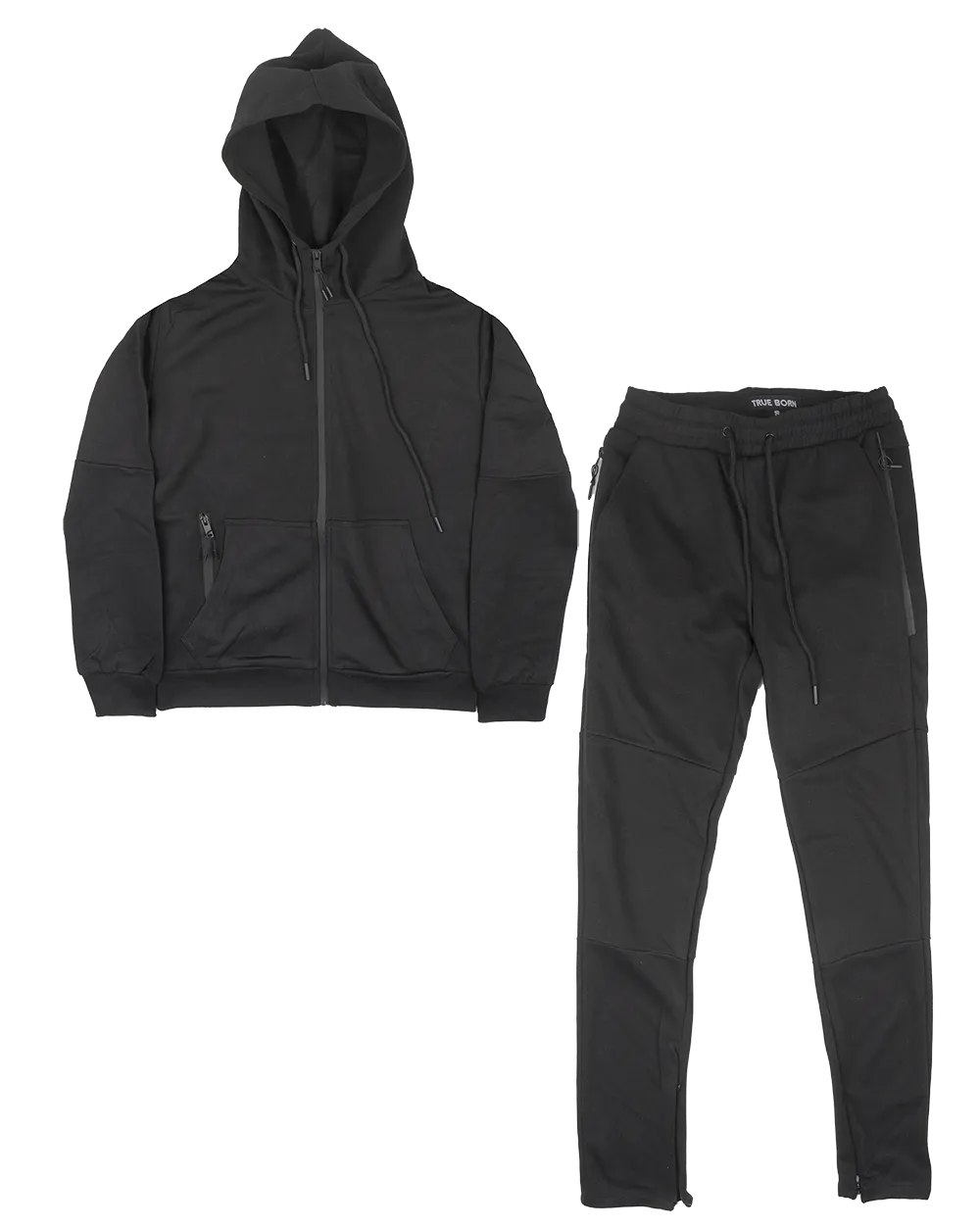 TRUE BORN TRACK JACKET & PANTS SET BLACK - TF404-TF401