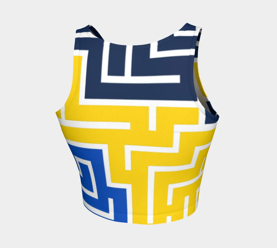 Ukrainian Puzzle Athletic Crop Top