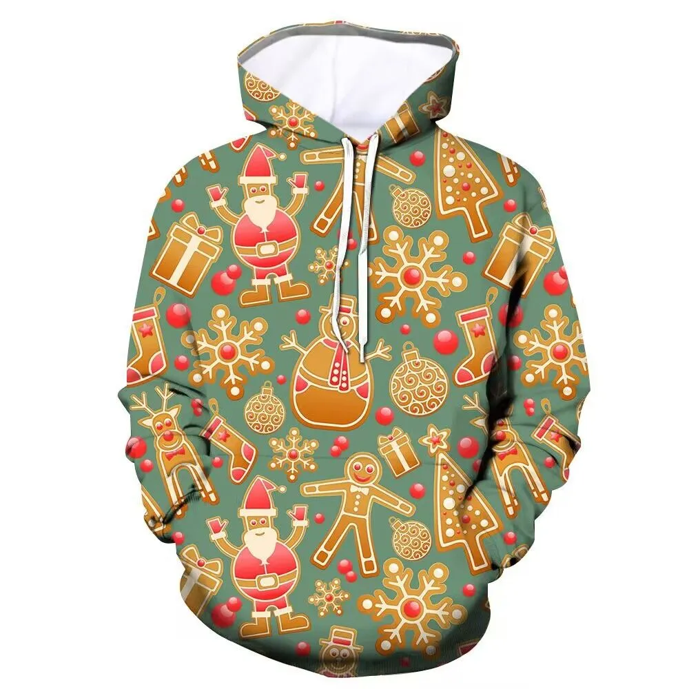 Unisex Christmas Sweatshirt 3D Graphic Pullover Funny for Men Women Unisex Hoodies